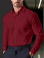 voordelige Nette overhemden-Voor heren Overhemd Zwart Wit Roze Lange mouw Effen Revers Lente &amp; Herfst Toimisto &amp; ura Bruiloft Kleding