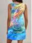 billige Kunst og design kjoler-Kvinners Mini Kjole Casual Kjole Petite Kjole Sommerkjole Tank Kjole Vintage Ferie Helligdag Date Løs Passform Ombre Ermeløs Crew Neck Blå Sommer