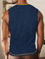 cheap Gym Tank Tops-Men&#039;s Tank Top Undershirt Sleeveless Shirt Wife beater Shirt Plain Henley Outdoor Going out Sleeveless Patchwork Clothing Apparel Fashion Designer Muscle