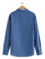 cheap Men&#039;s Linen Shirts-Men&#039;s Linen Shirt 55% Linen Print  Shirt  White Blue Long Sleeve Faith Lapel Spring &amp;  Fall Outdoor Daily Clothing Apparel