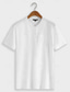 tanie designerska kolekcja-Męskie Podkoszulek Koszula Henley Koszulka Równina Henley Ulica Urlop Krótki rękaw Odzież 100% bawełna Moda Designerskie Klasyczny