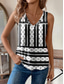 cheap Graphic shop Tank tops &amp; Camis-Women&#039;s Camisole Tank Top Vest Vintage Ethnic Boho Geometric Print Sleeveless Regular Tops V Neck Vacation Black Summer