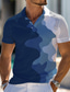 cheap Graphic Polo-Ombre Geometry Casual Men&#039;s Golf Polo Short Sleeve Outdoor Daily Wear Streetwear Spring &amp; Summer 3D Print Turndown Dark Brown Red Blue Micro-elastic Polyester