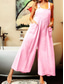 cheap Overalls-Women&#039;s Normal Overall Streetwear Solid Color Sleeveless U Neck Buttons Pocket Street Daily Regular Fit Pink Purple Fuchsia Summer