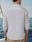 cheap Designer Collection-Men&#039;s Linen Shirt Graphic Hawaiian Shirt Fashion Casual Button Up Shirt Daily Hawaiian Vacation Spring &amp;  Fall Lapel Long Sleeve White 55% Linen 45% Cotton Shirt