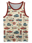 cheap Men&#039;s Graphic Tshirts-Carefree Interlude X Joshua Jo Men&#039;s Vintage Vehicle 3D Printed Vacation Sleeveless Tank T shirt