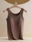 cheap Tank Tops &amp; Camis-Women&#039;s Camisole Tank Top Basic Sleeveless Regular Tops Crew Neck Black White Brown Gray Summer