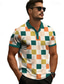 cheap Graphic Polo-Colorful Holiday X Designer Kris Men&#039;s Plaid Printed Short Sleeve Polo Shirts