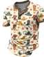 abordables T-shirts graphiques pour hommes-Automatique Vacances Rétro Vintage Homme 3D effet Chemise Henley Shirt Soirée Plein Air T-shirt Jaune Kaki Manche Courte Col Ras du Cou Chemise Eté Printemps Vêtement Tenue S M L XL XXL 3XL