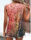 cheap Graphic shop Tank tops &amp; Camis-Women&#039;s Camisole Tank Top Mosaic Stained Glass Print Sleeveless V-Neck Summer Casual Beach Multi-Color Red Blue Green Flowy Relaxed Fit Clothing Apparel