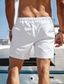 cheap Beach Shorts-Men&#039;s Shorts Pocket Drawstring Print Ocean Breathable Quick Dry Short Outdoor Casual Daily Vacation Holiday White Micro-elastic