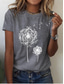 cheap Women&#039;s T-shirts-Women&#039;s Casual T-Shirt Dandelion Print Crew Neck White Short Sleeve Summer Wear Comfort Fit Daily Essential