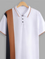voordelige klassieke polo-Voor heren POLO Shirt Polo&#039;s met knopen Casual Sport Revers Korte mouw Modieus Basic Kleurenblok Lapwerk Zomer Normale pasvorm Zwart Wit Rood Donkergroen POLO Shirt