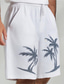 cheap Men&#039;s Shorts-Men&#039;s Shorts Linen Shorts Summer Shorts Beach Shorts Drawstring Elastic Waist Print Graphic Prints Comfort Breathable Short Daily Vacation Going out 40% Linen Fashion Hawaiian White