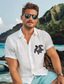 preiswerte Freizeithemden für Herren-Herren Freizeithemd Strandhemd Schildkröte Hawaiianisch bequemes Hemd lässig lässig täglich Sommer Umlegekragen Kurzarm weißes Hemd aus Leinen-Baumwoll-Mischgewebe