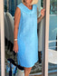 abordables concevoir des robes en coton et lin-Femmes Noir Jaune Bleu Roi Été Printemps Robe Longueur Genou Robes inspirées du lin Robe noire Robe Décontractée Basique Moderne Quotidien Week-end Coupe Ample Uni Col ras du cou