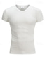 billiga Casual T-shirts för män-Herr T-shirt Ribbstickad t-shirt T-tröja Slät Pit Strip V-hals Gata Semester Kort ärm Knapp Kläder Mode Designer Grundläggande