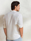billige linskjorter for menn-Herre Skjorte linskjorte Hvit Langermet Helfarge Aftæpning Sommer Avslappet treningsklær Klær Knapp