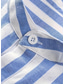 cheap Men&#039;s Casual Shirts-Men&#039;s Shirt Button Up Shirt Casual Shirt Summer Shirt Black Pink Blue Short Sleeve Stripe Band Collar Daily Vacation Clothing Apparel Fashion Casual Comfortable