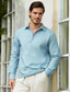 abordables camisas de lino para hombre-hombre camisa de lino 55% camisa de lino camisa de verano camisa de playa azul caqui manga larga monocolor solapa primavera verano casual ropa diaria ropa