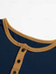 abordables Camisetas casuales de hombre-Hombre Henley Shirt Camiseta superior Plano Henley Calle Vacaciones Mangas cortas Retazos Ropa Moda Design Básico