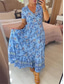 preiswerte Lässige Blumenkleider-Damen kleid lang Casual kleid Schaukelkleid A Linie Kleid Sommerkleid Stilvoll Brautkleider schlicht Urlaub Täglich Regular Fit Blumen Kurzarm V Ausschnitt Rosa Grün Leicht Blau Sommer