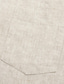 voordelige heren linnen overhemden-100% linnen Voor heren linnen overhemd Wit Khaki Lange mouw Effen Kleur Effen Strijkijzer Zomer Casual / Dagelijks Kleding