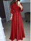 cheap Plain Dresses-Women&#039;s White Dress Maxi Dress Lace up Button Date Vacation Streetwear Maxi Stand Collar Long Sleeve Black White Red Color