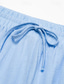preiswerte Herren Shorts-Herren Shorts Kurze Hosen Leinenshorts Kurze Hosen Sommer-Shorts Tasche Kordelzug Elastische Taille Glatt Komfort Atmungsaktiv Outdoor Täglich Ausgehen Modisch Brautkleider schlicht Weiß Marineblau