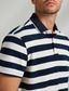 voordelige klassieke polo-gebreide herenpolo golfpolo casual sportpolo shirt turndown korte mouw modieus basic streep effen knoop zomer normale pasvorm zwart blauw