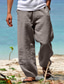 Χαμηλού Κόστους casual παντελόνι-Ανδρικά Λευκά παντελόνια Παντελόνια Καλοκαίρι παντελόνι Παντελόνι παραλίας Ελαστική μέση Πλατύ Πόδι Ισιο πόδι Σκέτο Αναπνέει Moale Γιόγκα Causal Καθημερινά Μοντέρνα Κομψό στυλ street Χαλαρή Εφαρμογή