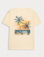 billiga Grafisk T-shirt för män-grafisk t-shirt för män coconut tree mode utomhus casual t-shirt top street casual daglig t-shirt beige kortärmad rundhalsad skjorta vår- och sommarkläder