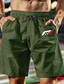tanie Szorty plażowe-Męskie Szorty Spodnie Kieszeń Jednokolorowe Oddychający Szybkie wysychanie Krótki Na zewnątrz Codzienny Streetwear Urlop Sport Zielony Średnio elastyczny