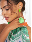 cheap Accessories For Women-Women&#039;s Chic Green Acrylic Drop Earrings with Gold-Tone Accents - Lightweight Dangle Design