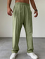 cheap Linen Pants-Men&#039;s Linen Pants Trousers Summer Pants Front Pocket Straight Leg Plain Comfort Breathable Full Length Casual Daily Holiday Fashion Basic Black Green