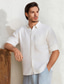 Χαμηλού Κόστους ανδρικά λινά πουκάμισα-Ανδρικά Πουκάμισο λινό πουκάμισο Λευκό Μακρυμάνικο Συμπαγές Χρώμα Απορρίπτω Καλοκαίρι Αιτιώδης συνάφεια Causal Ρούχα Κουμπί