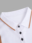 billige klassisk polo-Herre POLO T-skjorte Button Up Poloer Avslappet Sport Knaphul Kortermet Mote Grunnleggende Fargeblokk Lapper Sommer Normal Svart Hvit Rød Mørkegrønn POLO T-skjorte