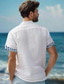 tanie lniane koszule męskie-męska koszula lniana graficzna moda hawajska swobodna koszula zapinana na guziki codzienne wakacje hawajskie wiosenne i jesienne klapy z długim rękawem biała koszula 55% lnu 45% bawełny
