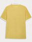 levne Polo tričko-Pánské Pólo Pletené polo Venkovní Obchod Přehnutý Krátký rukáv Moderní Formální Pevná barva Zip Léto Běžný Žlutá Pólo