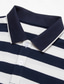 Недорогие футболки поло-мужская трикотажная рубашка-поло для гольфа повседневная спортивная рубашка-поло с отложным воротником с коротким рукавом модная базовая полоска с простой пуговицей лето стандартная посадка черный синий