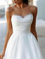 cheap Wedding Dresses-TS Beach Wedding Dresses A-Line Boat Neck Sleeveless Sweep / Brush Train Tulle Bridal Gowns With Solid Color 2025