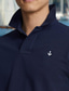billige polo shirts-Herre Polo Strik Polo Afslappet Sport Aftæpning Kortærmet Mode Bekvem Helfarve Quilt Sommer Regulær Mørkeblå Polo