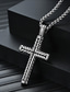 abordables Bijoux pour hommes-Homme Collier Pendentif Couleur acier et chaîne bleu fleur couleur acier Acier inoxydable Croix