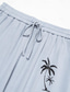cheap Linen Pants-Men&#039;s Linen Pants 40% Linen Trousers Summer Pants Beach Pants Drawstring Elastic Waist Straight Leg Coconut Tree Breathable Full Length Vacation Beach Fashion Casual Blue Brown