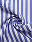 billige fritidsskjorter for menn-Herre Skjorte Blå Kortermet Stripet Aftæpning Skjortekrage Arbeid Sport &amp; Utendørs Knapp Klær Ferie Daglig Fritid hverdag