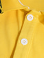 billige klassisk polo-Herre POLO T-skjorte Button Up Poloer Avslappet Sport Knaphul Ribbet polokrage Kortermet Mote Grunnleggende Fargeblokk Lapper Broderi Sommer Normal Svart Hvit Gul Grå POLO T-skjorte
