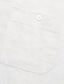 Недорогие мужские льняные рубашки-Муж. Рубашка льняная рубашка Кнопка рубашка Пляжная рубашка Белый Длинный рукав Полотняное плетение Лацкан Весна &amp; осень Повседневные Отпуск Одежда