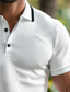 cheap Classic Polo-Men&#039;s Golf Shirt Knit Polo Street Sports Classic Short Sleeve Fashion Modern Solid Color Button Summer Spring Slim Fit White Blue Dark Green Grey Golf Shirt