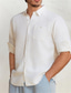 Χαμηλού Κόστους ανδρικά λινά πουκάμισα-Ανδρικά Πουκάμισο λινό πουκάμισο Λευκό Μακρυμάνικο Συμπαγές Χρώμα Απορρίπτω Καλοκαίρι Αιτιώδης συνάφεια Causal Ρούχα Κουμπί