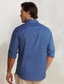 voordelige heren linnen overhemden-linnen herenoverhemd 55% linnen overhemd met print wit blauw geloof revers lente en herfst outdoor dagelijkse kleding